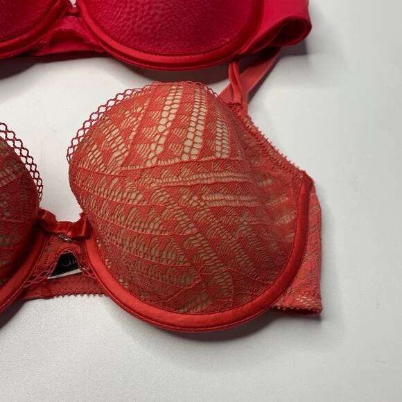 Chantelle Lot of 2 Pink T-Shirt Underwire Demi Bras Size 32C - Picture 4 of 10